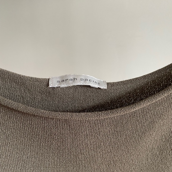 Sarah Pacini Dark Green Crochet Knit Sleeveless Dress - Picture 4 of 5